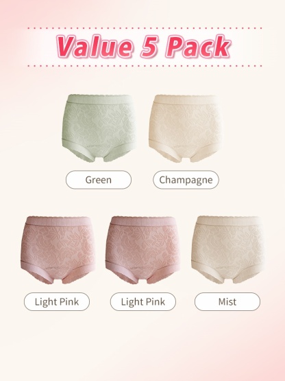 3-7 Sets Seamless Combed Cotton Panties Full Cut & Sensitive Skin-friendly With Antibacterial Gusset VEIMIA
