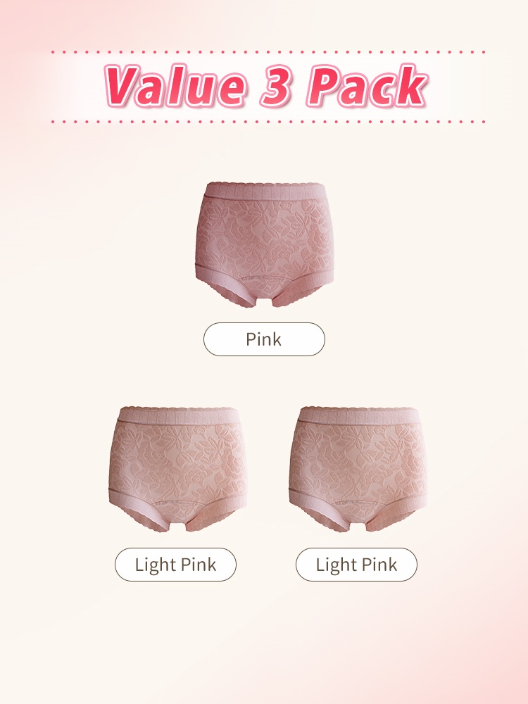 3-7 Pack Seamless Combed Cotton Panties Full Coverage & Sensitive Skin-friendly With Antibacterial Crotch VEIMIA
