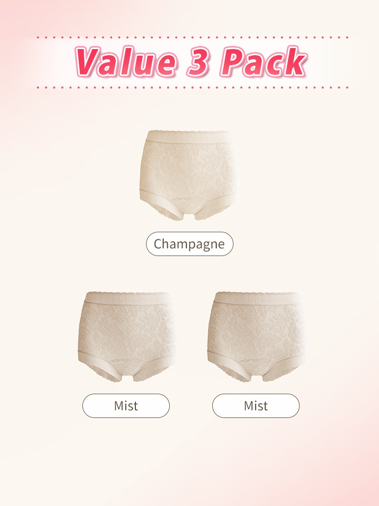 3-7 Packs Seamless Combed Cotton Panties Full Coverage & Sensitive Skin-friendly With Antibacterial Crotch VEIMIA
