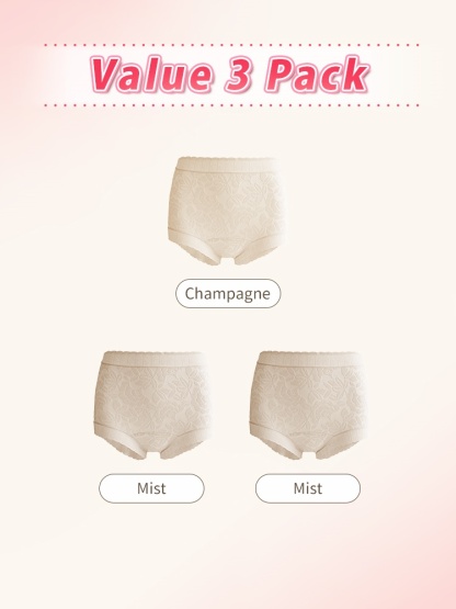 3-7 Packs Seamless Combed Cotton Panties Full Coverage & Sensitive Skin-friendly With Antibacterial Crotch VEIMIA

