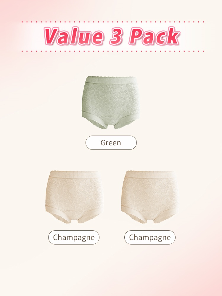 3-7 Pack Seamless Breathable Cotton Panties Full Coverage & Sensitive Skin-friendly With Antibacterial Crotch VEIMIA
