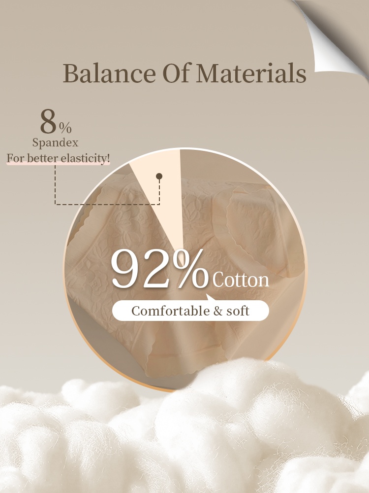 3-7 Pack Seamless Cotton Panties Full Coverage & Sensitive Skin-friendly With Antibacterial Liners VEIMIA
