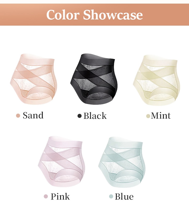 3-7 Packs Seamless High Waist Panty X-bands Light Tummy Control With Breathable & Antibacterial Ice Silk Fabric VEIMIA