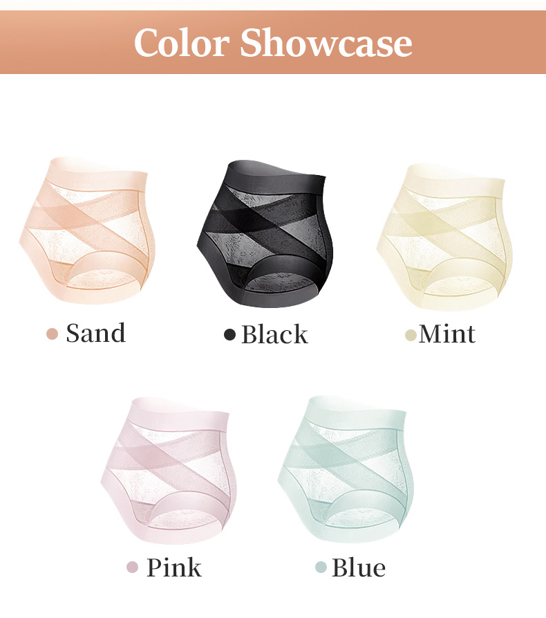 3-7 Packs Seamless High Waist Panty X-bands Light Tummy Control With Breathable & Antibacterial Ice Silk Fabric VEIMIA