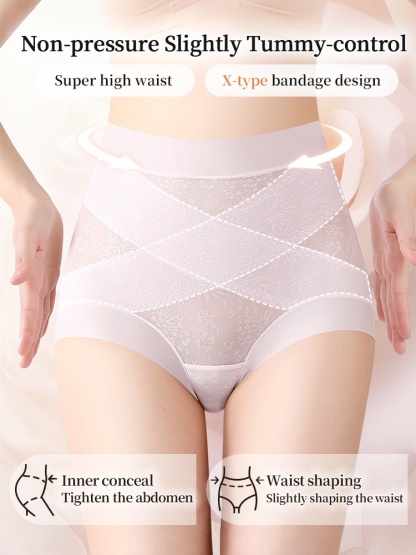 3-7 Packs Seamless High Waists Panties X-band Light Tummy Controls With Breathable & Antibacterial Ice Silk Fabrics VEIMIA