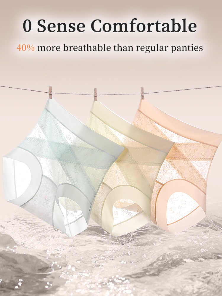 3-7 Pack Seamless High Waist Panties X-bands Light Tummy Controls With Breathable & Antibacterial Ice Silk Fabrics VEIMIA