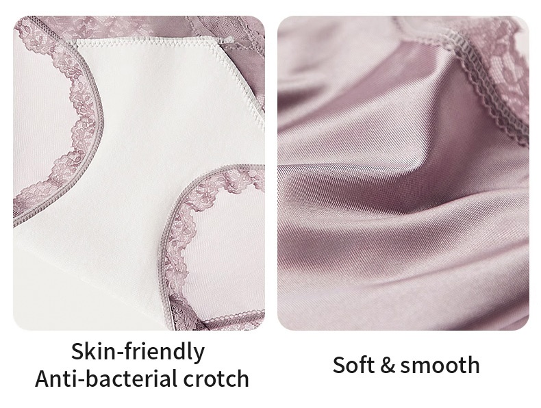 3-7 Set Sexy Lace Panties X-waist Design Comfortable & Airy With Extended Silk Gusset VEIMIA