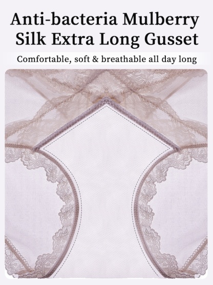 3-7 Packs Sexy Lace Panties X-waist Design Comfortable & Airy With Extended Silk Liners VEIMIA
