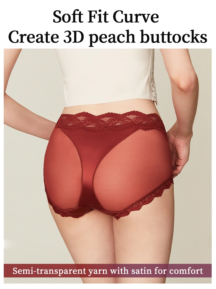 3-7 Pack Sexy Lace Panties X-waist Design Comfortable & Airy With Extended Silk Crotch Panel VEIMIA
