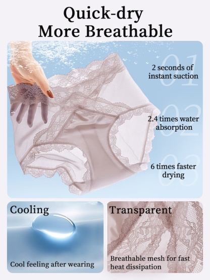 3-7 Pack Sexy Lace Panties X-waist Design Comfortable & Airy With Extended Silk Crotch Panels VEIMIA
