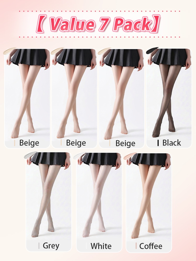 3-7 Sets Sheer Pantyhose Flaw-concealing & Snag-Proof, Stretch Fits Smooth Legs Looks VEIMIA