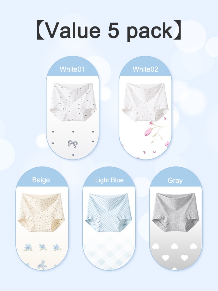 3-7 Pack Soft Seamless Panties 95% Cotton & Full Coverages Boyshorts With Hypoallergenic Antibacterial Gusset VEIMIA