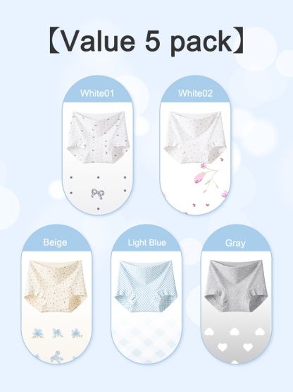 3-7 Pack Soft Seamless Panties 95% Cotton & Full Coverages Boyshorts With Hypoallergenic Antibacterial Gusset VEIMIA