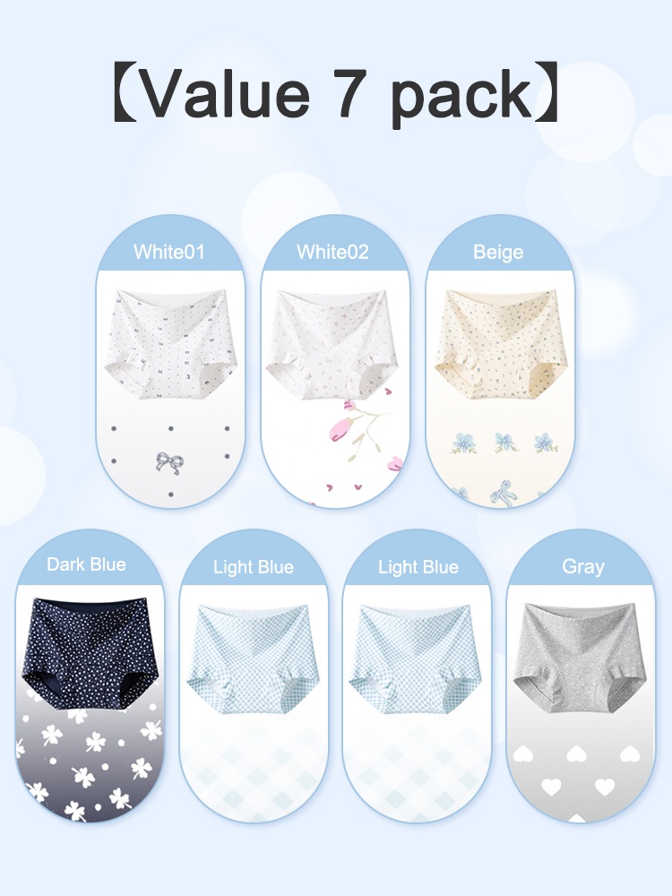 3-7 Packs Soft Seamless Panties 95% Cotton & Full Coverages Boyshorts With Hypoallergenic Antibacterial Gusset VEIMIA