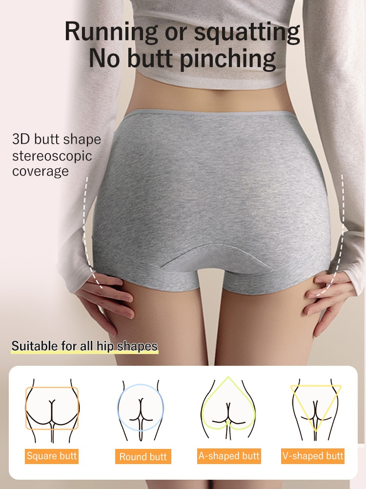 3-7 Pack Stylish Cotton Panty Boyshort Designs With Lace Trim, Secure Antibacterial Protection & Comfort Feel VEIMIA