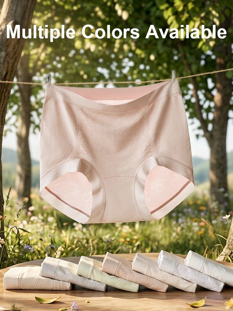Color showcase of seamless panties in pink beige gray khaki white purple and green VEIMIA