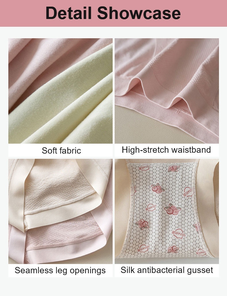 Detail showcase graphic of waistband leg openings fabric and gusset close-ups VEIMIA