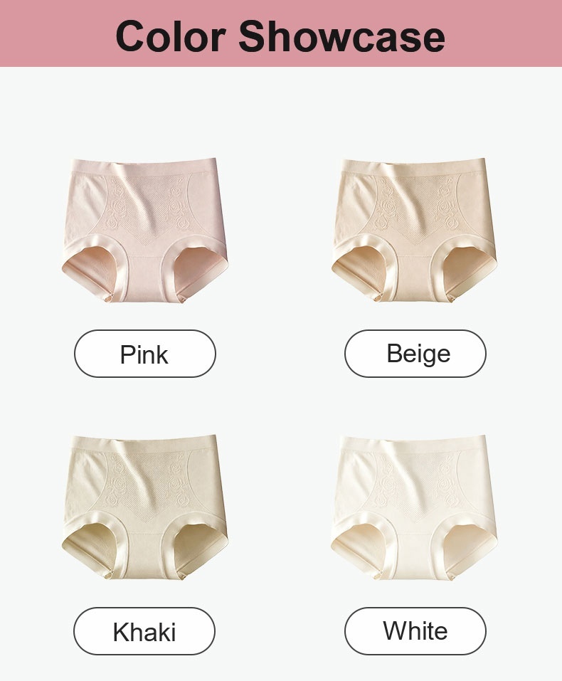 Color showcase for pink beige khaki and white seamless panties VEIMIA