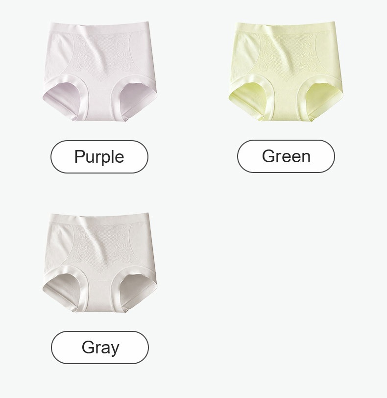 Color showcase for purple green and gray seamless panties VEIMIA