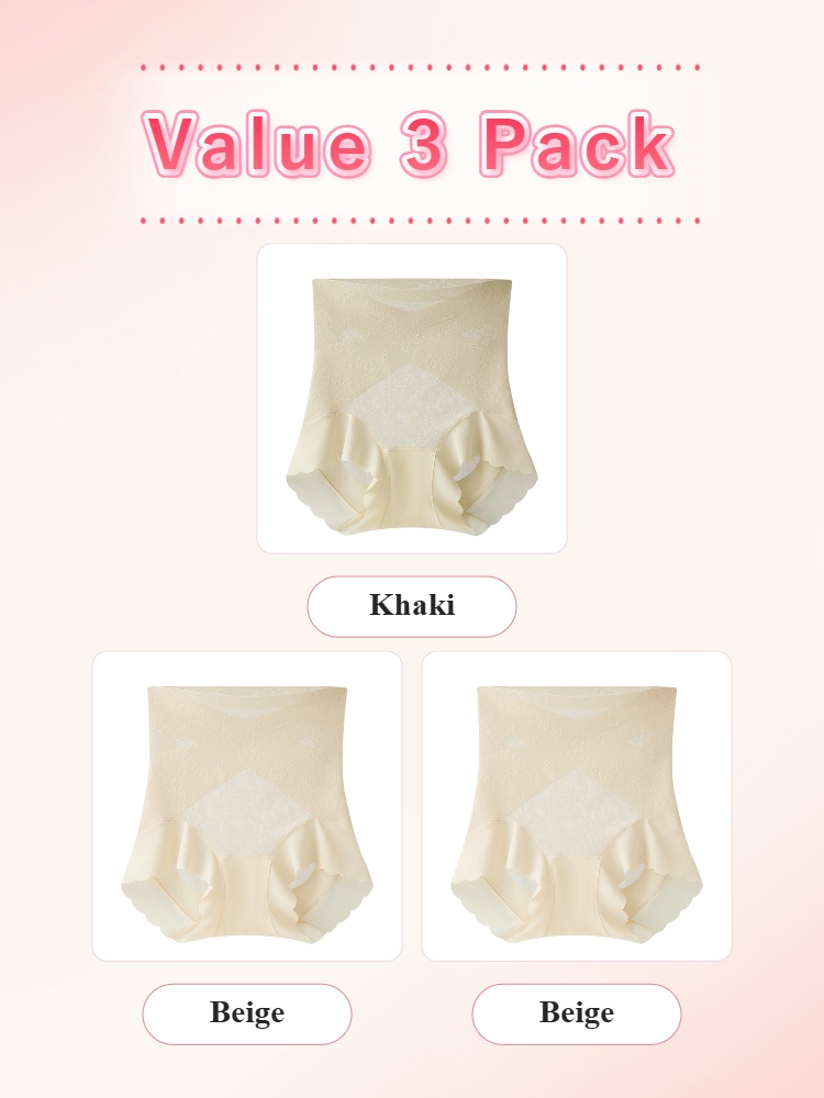 Value 3 pack shaping shorts in khaki and two beige pairs VEIMIA