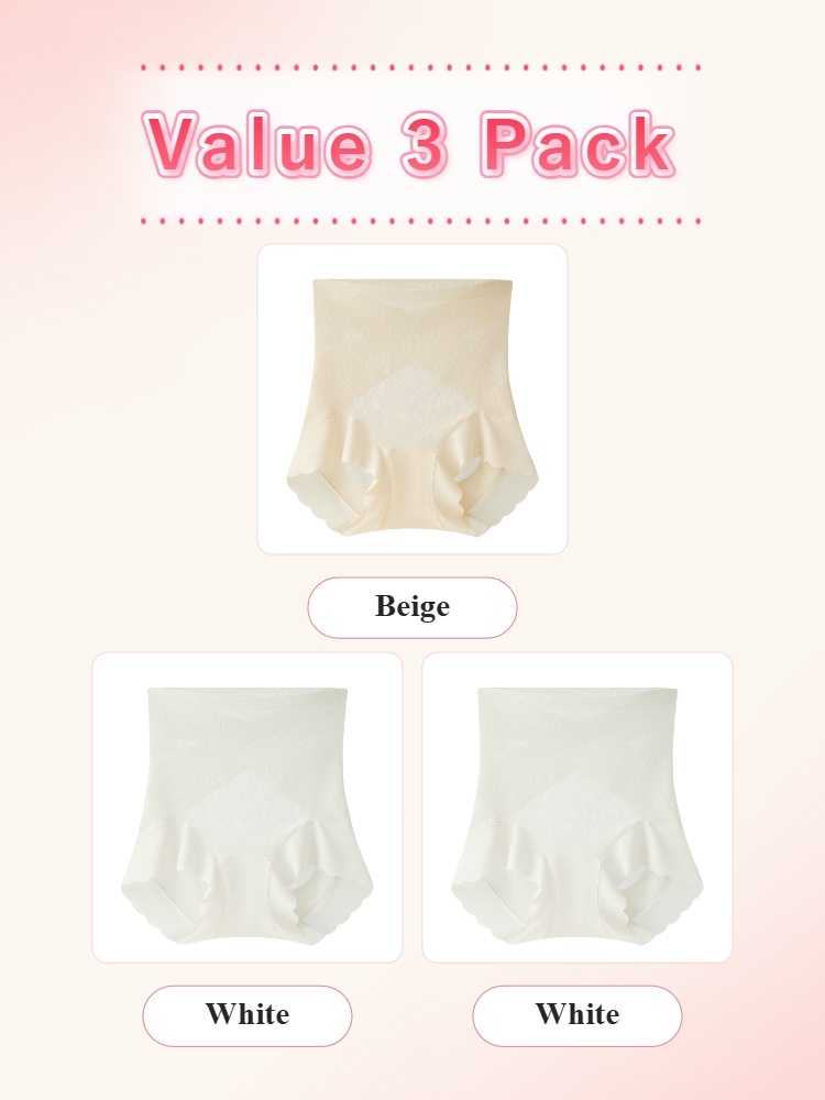 Value 3 pack shaping shorts with one beige and two white pairs VEIMIA