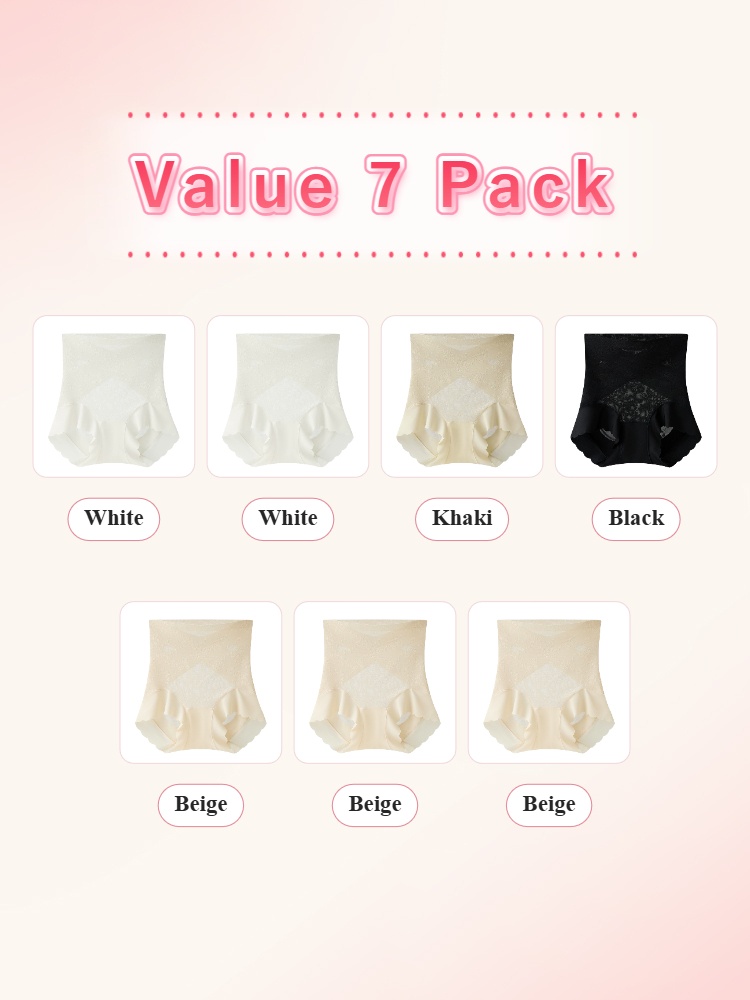 Value 7 pack shaping shorts in white khaki black and beige VEIMIA