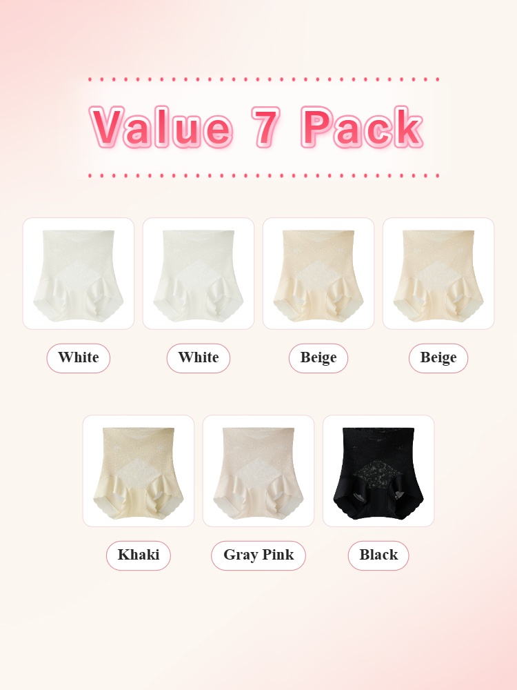 Value 7 pack shaping shorts in white beige khaki gray pink and black VEIMIA