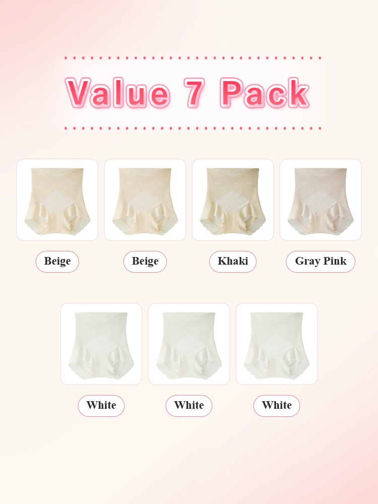Value 7 pack shaping shorts in beige khaki gray pink and white VEIMIA