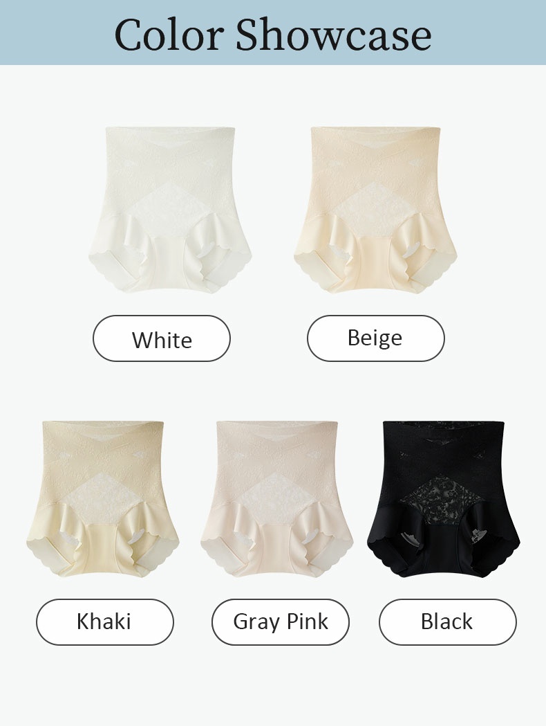 Color showcase of white beige khaki gray pink and black shaping shorts VEIMIA