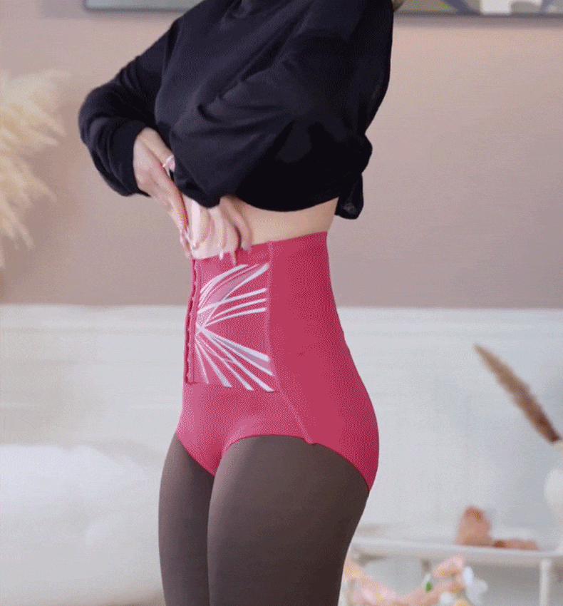 Front Buckle Compression for Instant Waist Slimming Hip Lifting High Waisted Elastic Breathable Shapewear Brief VEIMIA