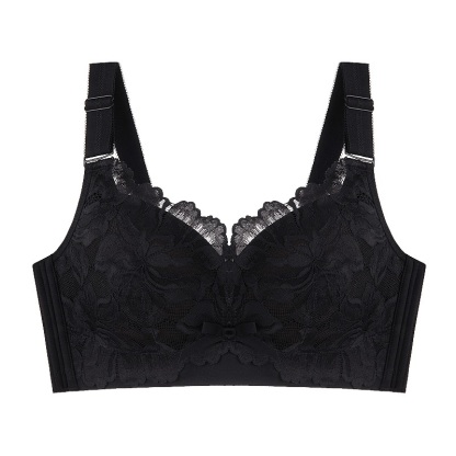 Black Color Minimizer Bra The Most Beautiful Lace Bra For Refreshing & Slimming, Wireless Design Also Offers Excellent Support VEIMIA