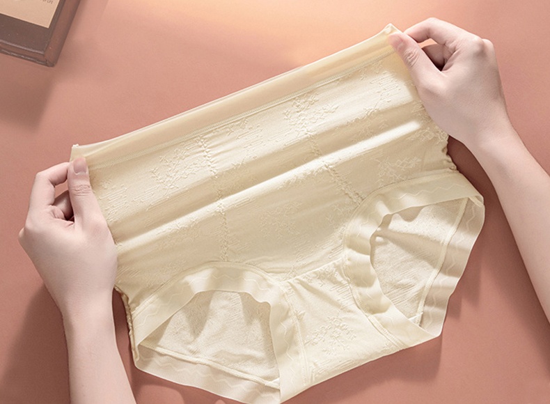 Cloud-like Always Fresh Seamless Jacquard High Waist Panties High Elasticity Veimia