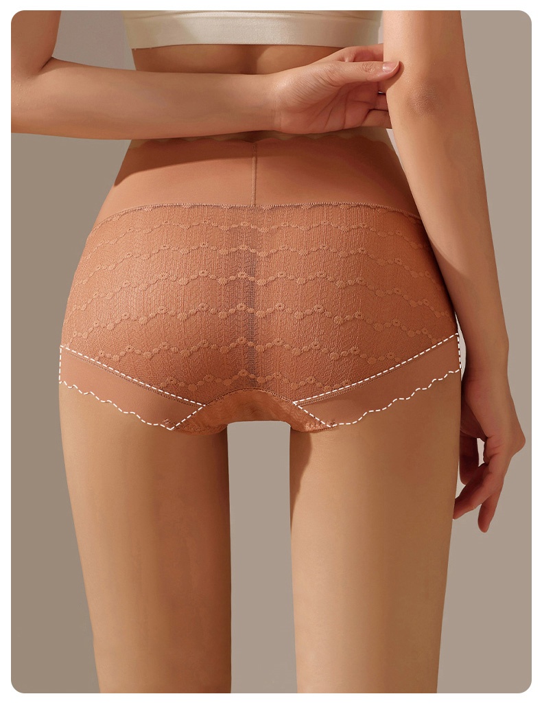 Seamless Sexy Lace Panties Comfortable Wrapping Mulberry Silk Crotch Underwear VEIMIA
