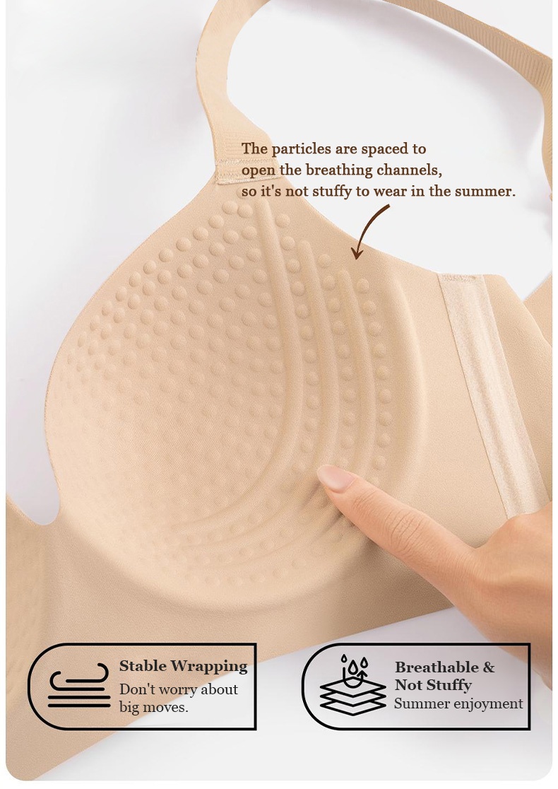 Plus Size Push Up Bra Anti-Gravity One-piece Seamless Massage Padded Anti-sagging & Gathering Stable Support VEIMIA