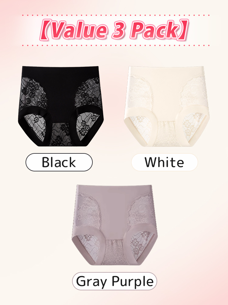 VEIMIA 3-7 Pack Chic Lace Panties High-waisted Gentle Control, Breathable & Comfortable