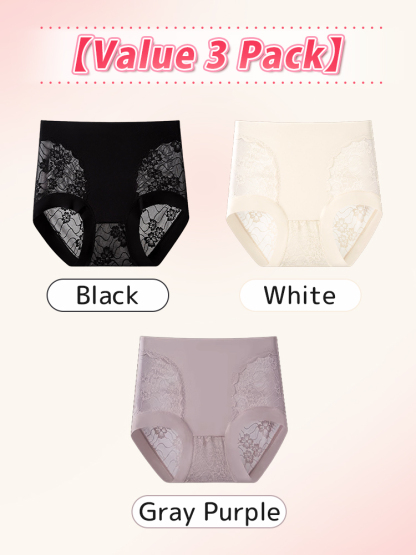 VEIMIA 3-7 Pack Chic Lace Panties High-waisted Gentle Control, Breathable & Comfortable