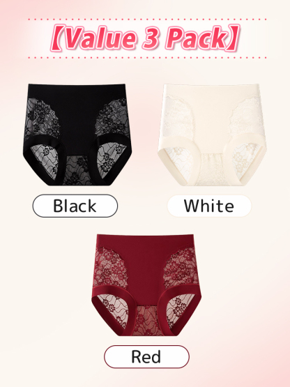 VEIMIA 3-7 Pack Chic Lace Panties High-waisted Gentle Control, Breathable & Comfortable