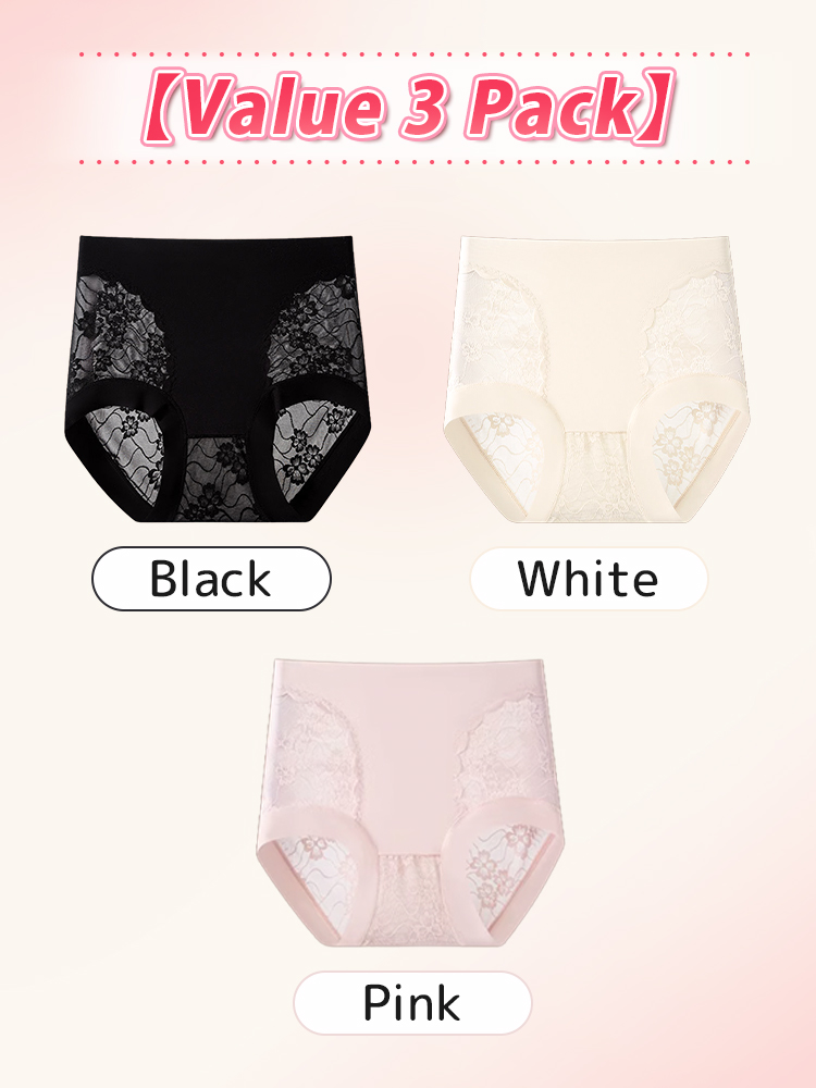 VEIMIA 3-7 Pack Chic Lace Panties High-waisted Gentle Control, Breathable & Comfortable