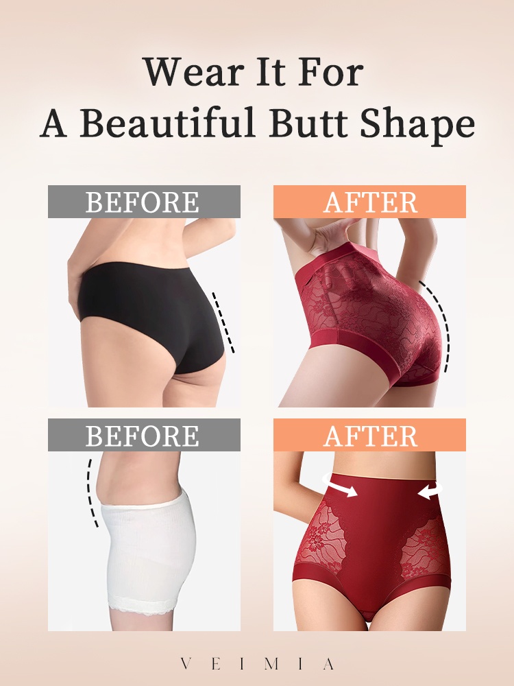 5-7 Packs Chic Lace Panty High-waisted Gentle Controls, Airy & Comfortable VEIMIA