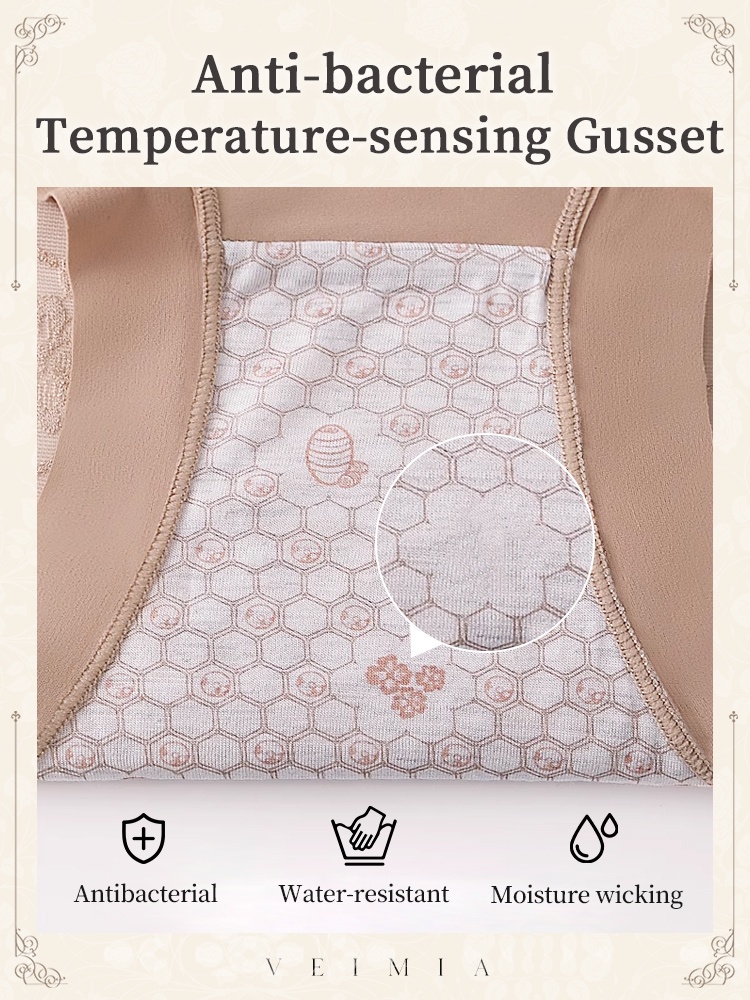 5-7 Piece Chic Lace Panty High-waisted Gentle Control, Airy & Comfortable VEIMIA