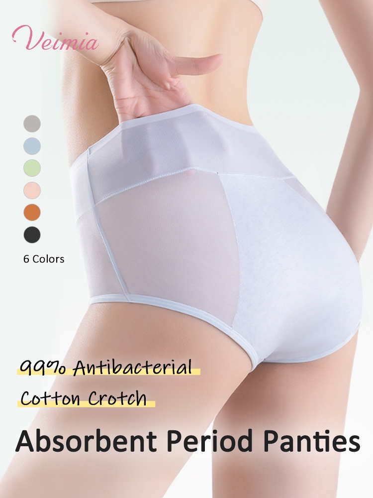 3-7 Pieces Leakproof Cycle Underwear With Antibacterial Cotton Gusset For Odor-free Airy Comfort VEIMIA