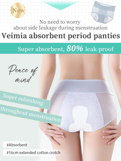 3-7 Pack Leakproof Monthly Panties With Antibacterial Cotton Gusset For Odor-free Airy Comfort VEIMIA