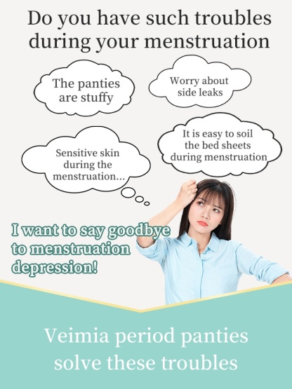3-7 Pieces Leakproof Monthly Underwear With Antibacterial Cotton Gusset For Odor-free Airy Comfort VEIMIA