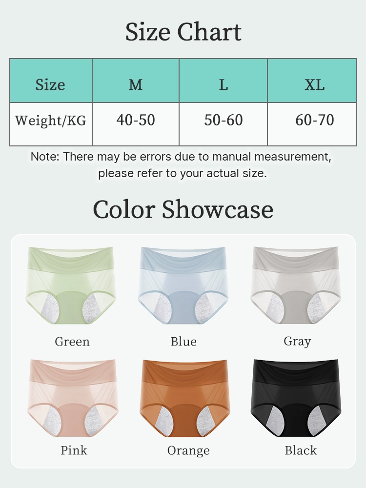 3-7 Pack Leakproof Hygiene Underwear With Antibacterial Cotton Gusset For Odor-free Airy Comfort VEIMIA