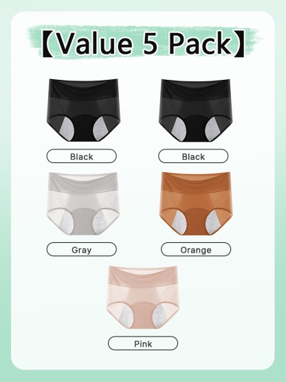 3-7 Pack Leakproof Breathable Panties With Antibacterial Cotton Gusset For Odor-free Airy Comfort VEIMIA