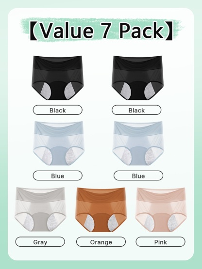3-7 Pieces Leakproof Breathable Underwear With Antibacterial Cotton Gusset For Odor-free Airy Comfort VEIMIA