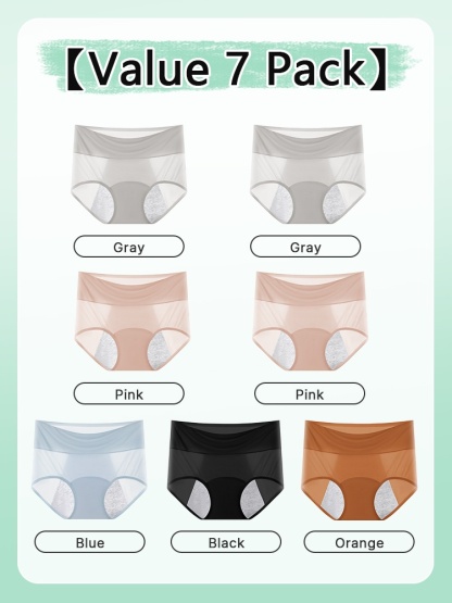 3-7 Pack Leakproof Daily Panties With Antibacterial Cotton Gusset For Odor-free Airy Comfort VEIMIA