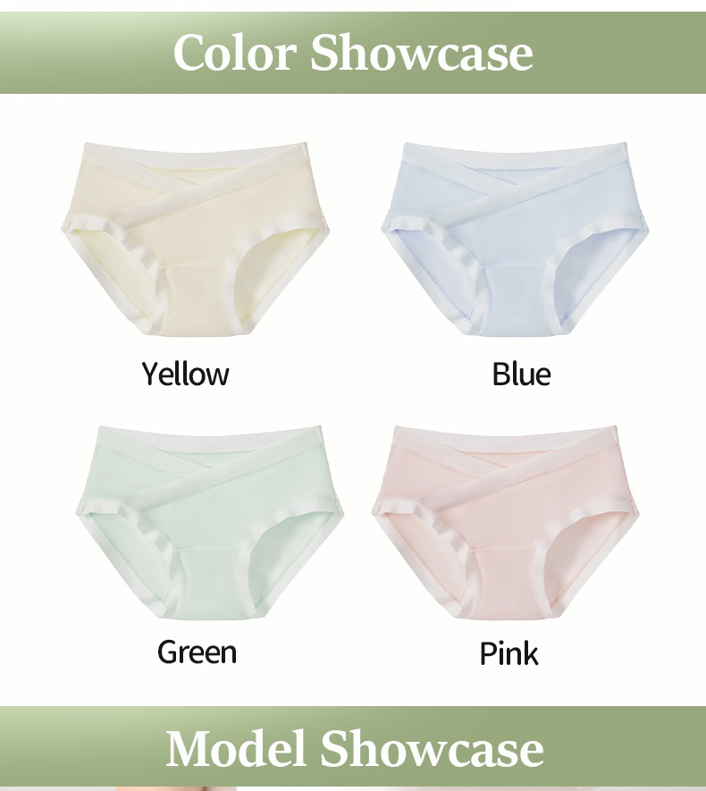 5-7 Pieces Maternity Panties With Soft Fabrics, Comfortable Wider Elastic Waistbands & 7A Antibacterial Care For Mom VEIMIA​