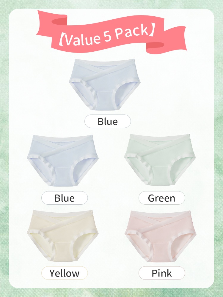 5-7 Piece Maternity Panty With Soft Fabrics, Comfortable Wider Elastic Waistband & 7A Antibacterial Cares For Moms VEIMIA​