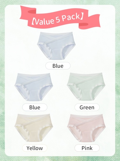 5-7 Piece Maternity Panty With Soft Fabrics, Comfortable Wider Elastic Waistband & 7A Antibacterial Cares For Moms VEIMIA​